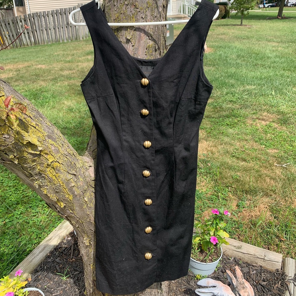 Vintage black button down dress